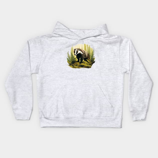 Badger Lover Kids Hoodie by zooleisurelife